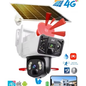 O-kam 3915 4G 6MP Dual Lens Güneş Panelli Solar Sirenli Güvenlik Kamerası