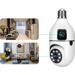 Okam Pro O-KAM-4046E | Çift Lensli 360 Wifi Akıllı Ampul Kamera | 2mp+2mp